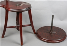 CHARLES PARKER CO. WOODEN HIGH BACK PIANO STOOL 