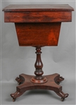 20TH C. WALNUT SEWING SIDE TABLE 