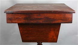 20TH C. WALNUT SEWING SIDE TABLE 