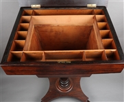 20TH C. WALNUT SEWING SIDE TABLE 
