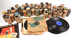 40+ 78MM GRAMOPHONE & 40+ PHONOGRAPH CYLINDER RECORDS