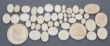 GRAND TOUR STYLE PLASTER CAMEOS & INTAGLIOS LOT OF 47