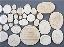 GRAND TOUR STYLE PLASTER CAMEOS & INTAGLIOS LOT OF 47