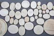 GRAND TOUR STYLE PLASTER CAMEOS & INTAGLIOS LOT OF 47