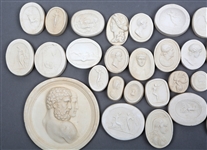 GRAND TOUR STYLE PLASTER CAMEOS & INTAGLIOS LOT OF 47