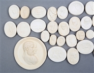 GRAND TOUR STYLE PLASTER CAMEOS & INTAGLIOS LOT OF 47