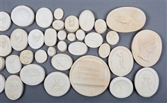GRAND TOUR STYLE PLASTER CAMEOS & INTAGLIOS LOT OF 47
