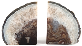 AGATE GEODE BOOKEND PAIR