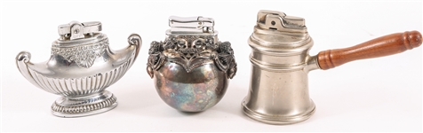 SILVER TONE TABLE LIGHTERS - LOT OF 3