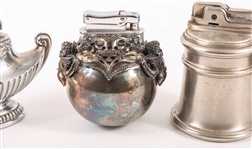 SILVER TONE TABLE LIGHTERS - LOT OF 3