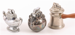 SILVER TONE TABLE LIGHTERS - LOT OF 3