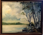 ON THE BANKS LANDSCAPE PAINTING