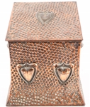 ARTS AND CRAFTS HAMMERED COPPER COAL BOX 