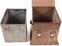 ARTS AND CRAFTS HAMMERED COPPER COAL BOX 