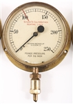 EARLY 20TH C. BRASS PRESSURE GAUGES 