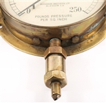 EARLY 20TH C. BRASS PRESSURE GAUGES 