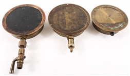 EARLY 20TH C. BRASS PRESSURE GAUGES 