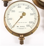 EARLY 20TH C. BRASS PRESSURE GAUGES 