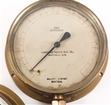 EARLY 20TH C. BRASS PRESSURE GAUGES 