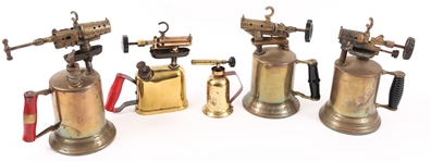 20TH C. BRASS BLOW TORCHES - LOT OF 5