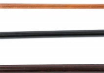 THREE WOODEN CROOK HANDLED CANES 