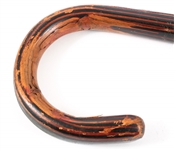 THREE WOODEN CROOK HANDLED CANES 