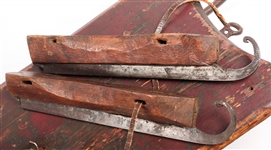 19TH & EARLY 20TH C. ICE SKATES AND SNOW SLED