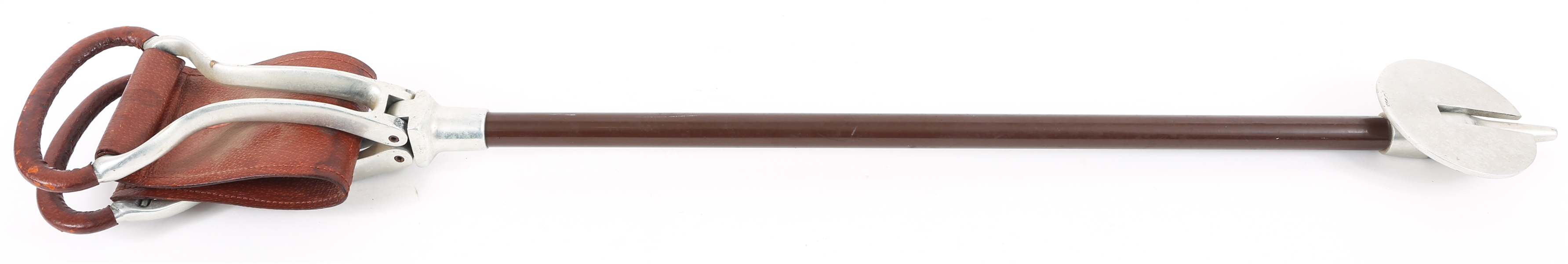 MID 20TH C. ENGLISH LEATHER SHOOTING STICK