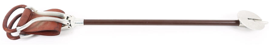 MID 20TH C. ENGLISH LEATHER SHOOTING STICK