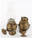 20TH C. BRASS PERKO GIMBAL OIL LAMPS