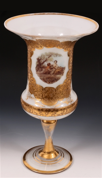 20TH C. FRENCH OPALINE GLASS URN