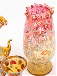 20TH C. VENETIAN PAINTED GLASS VASES 