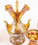 20TH C. VENETIAN PAINTED GLASS VASES 