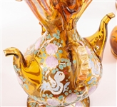 20TH C. VENETIAN PAINTED GLASS VASES 