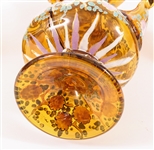 20TH C. VENETIAN PAINTED GLASS VASES 