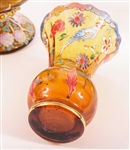 20TH C. VENETIAN PAINTED GLASS VASES 