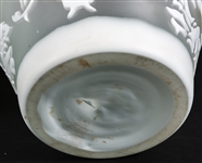 20TH C. SATIN AND FROSTED GLASS VASES