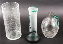 CRACKLED AND FROSTED GLASS VASES