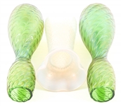 OPALESCENT GLASS VASES LOT OF THREE