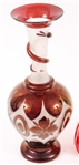 EARTH TONE DECORATIVE GLASS VASES LOT OF THREE