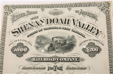1879 SHENANDOAH VALLEY RAILROAD CO. BONDS & COUPONS