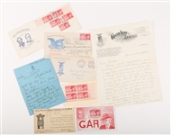 1940S USWV & GAR LETTERS, POSTCARDS, STAMPS & COVERS