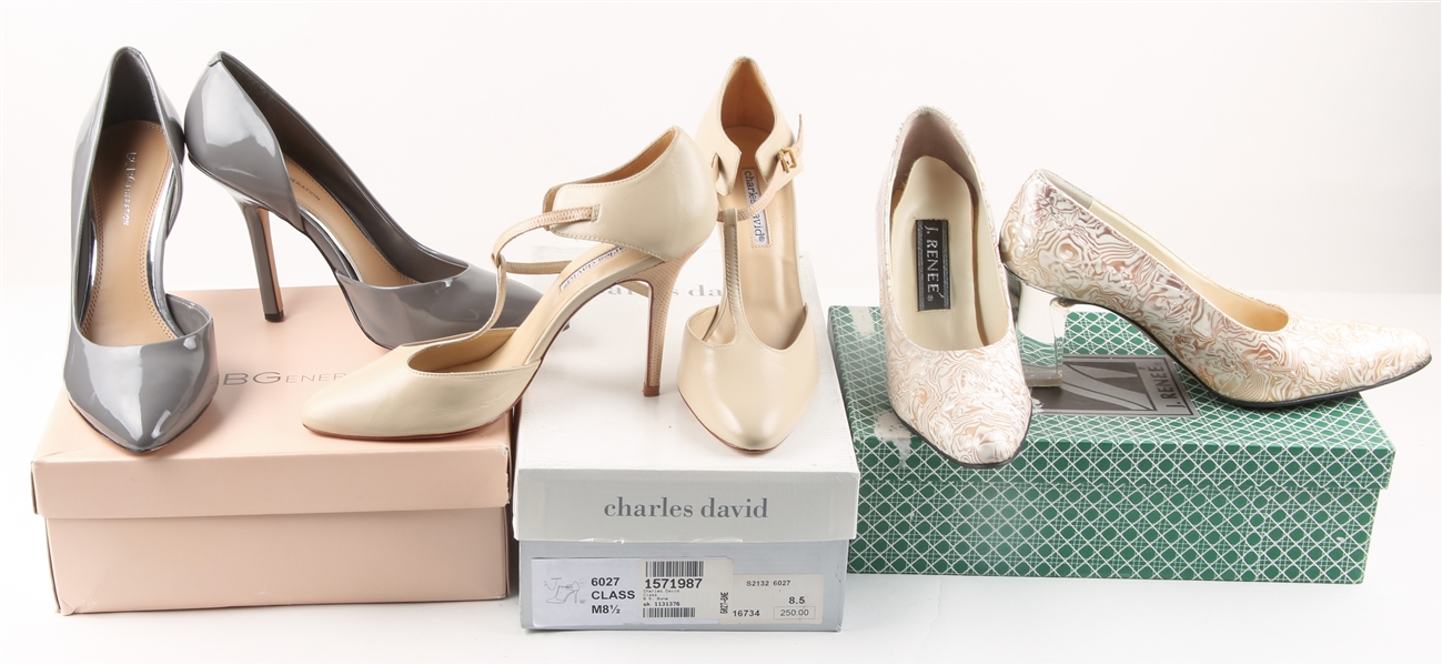 WOMENS DESIGNER HIGH HEEL SHOES - THREE PAIRS