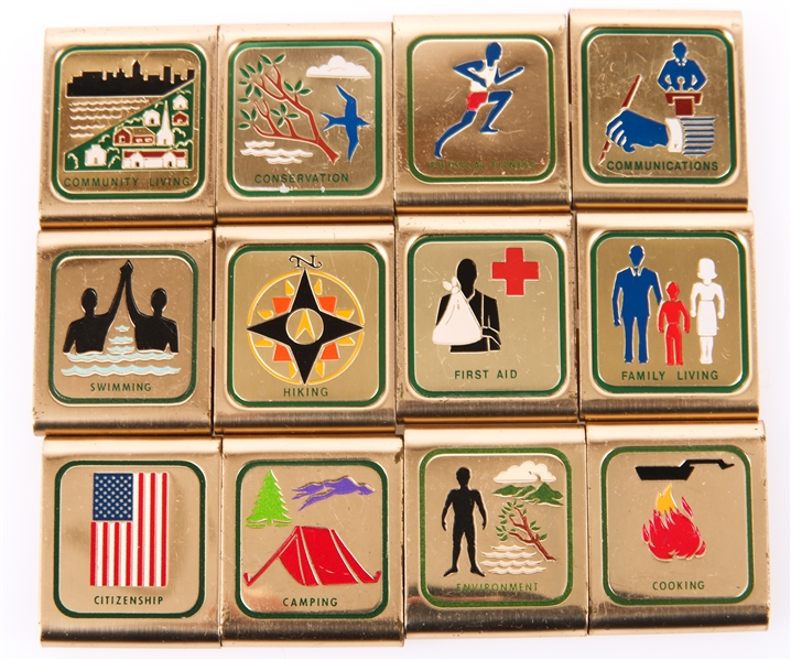 BOY SCOUTS OF AMERICA MERIT BELT LOOPS LOT OF 12