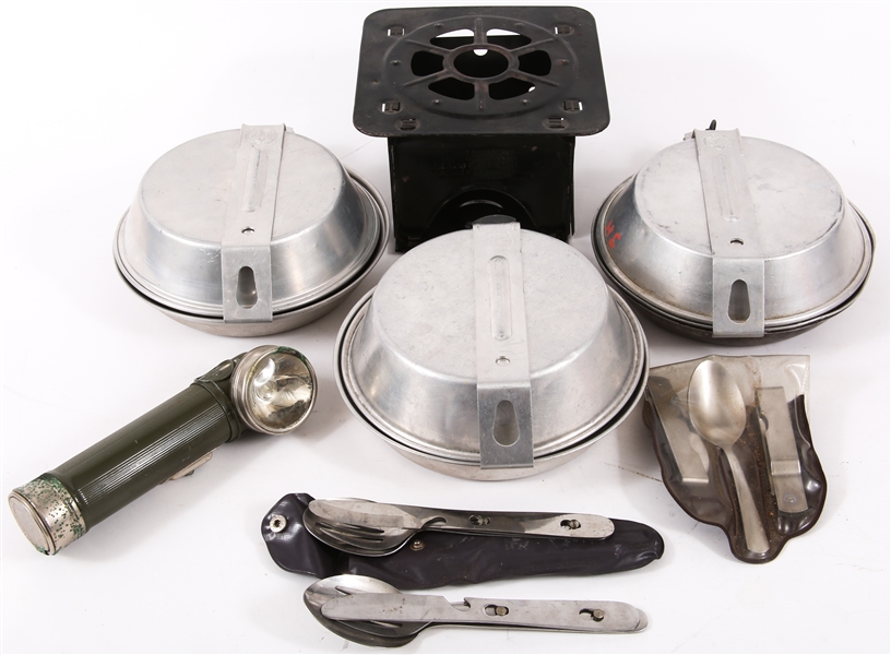 BOY SCOUTS OF AMERCA MESS KIT AND CAMPING GEAR LOT
