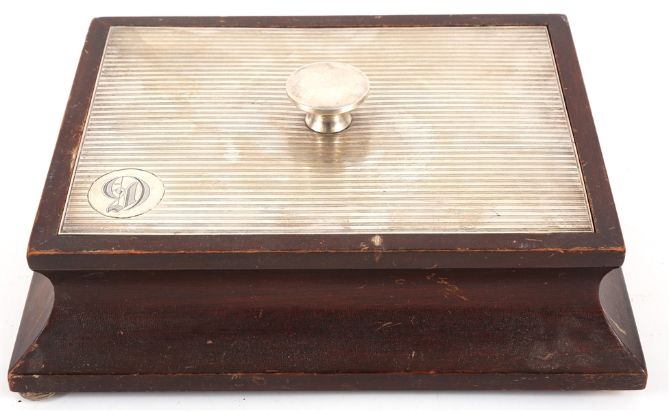 J.F. FRADLEY & CO. STERLING LIDDED CIGAR HUMIDOR