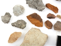 LITHIC CORE AND ARROWHEAD SHARDS & FOSSIL SPECIMENS