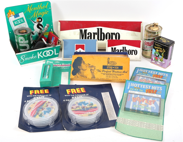 TOBACCIANA ADVERTISEMENTS, LIGHTERS & NOVELTY ITEMS