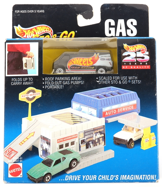 1995 HOT WHEELS STO-N-GO GAS STATION PLAY SET