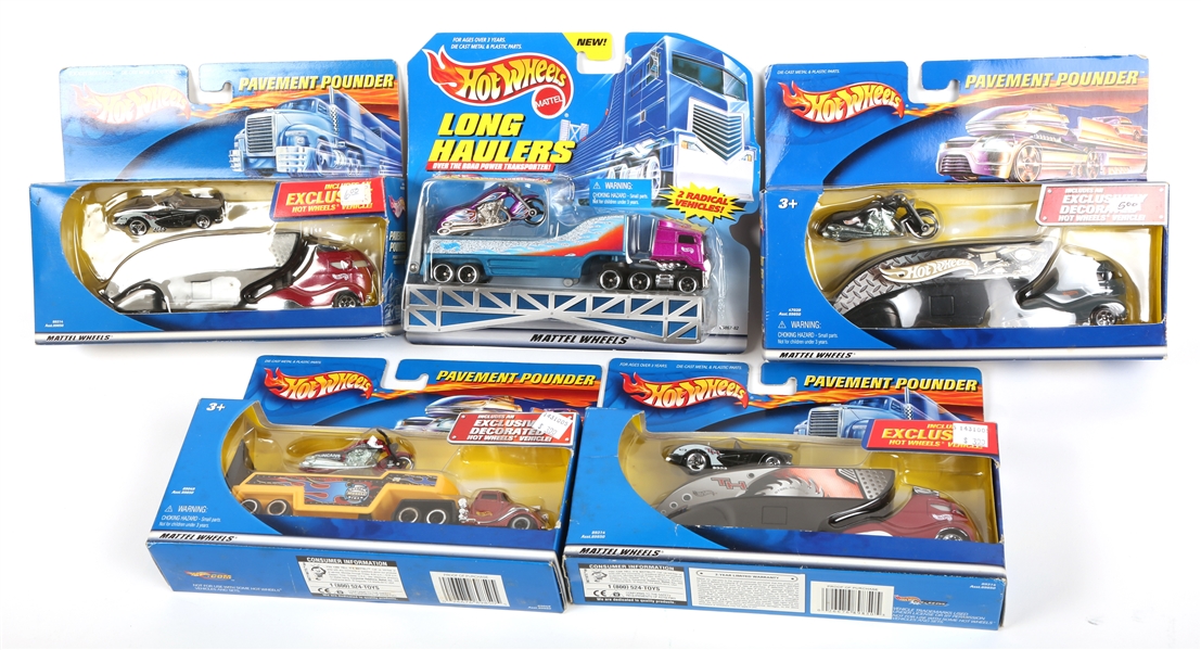 HOT WHEELS PAVEMENT POUNDERS & LONG HAULERS LOT OF 5